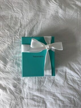 Tiffany & Co. Blue Jewelry Gift Box with White Ribbon